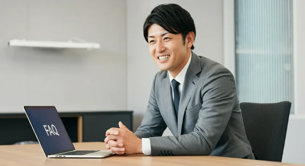 不動産投資に関するよくある質問を説明する男性