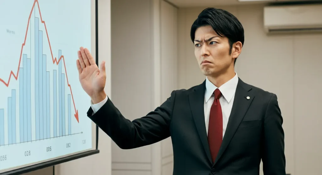 不動産投資のデメリットを説明する男性